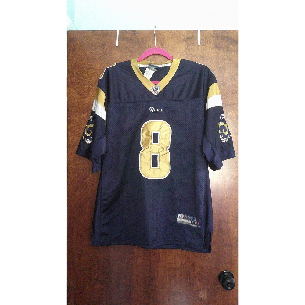 Reebok Football Jersey Men 50 Navy Blue Sam Bradford St. Louis Rams 8